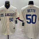 Men's Los Angeles Dodgers Mookie Betts Number Cream 2024 City Jersey