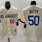 Men's Los Angeles Dodgers Mookie Betts Number Cream 2024 City Connect Jersey