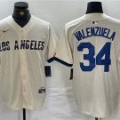 Men's Los Angeles Dodgers Fernando Valenzuela Cream Stitched Baseball Jersey