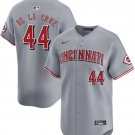 Men's Cincinnati Reds Elly De La Cruz Gray Away Limited Stitched Baseball Jersey