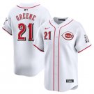 Men's Cincinnati Reds Hunter Greene White Home Limited Stitched Baseball Jersey