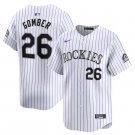 Men's Colorado Rockies Austin Gomber White Home Limited Stitched Baseball Jersey