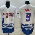 Men's Puerto Rico Baseball Javier Baez White 2023 World Baseball Classic Jersey