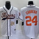 Men's Tigers Miguel Cabrera Stitched Baseball Jersey White
