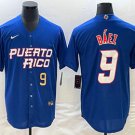 Men's Puerto Rico Baseball Javier Baez Number 2023 Blue World Baseball Classic Stitched Jersey