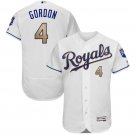 Men's Kansas City Royals Alex Gordon White Gold Flex Base Stitched Jersey