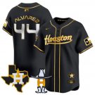 Men's Houston Astros Yordan Alvarez Black Gold Houston Rodeo Patch Vapor Premier Jersey