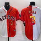 Men's Houston Astros Jeremy Pena Number White Orange Split Stitched Baseball Jersey