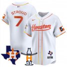 Men's Houston Astros C.J. Stroud White Houston Rodeo Patch Vapor Premier Jersey