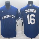 Men's Kansas City Royals Bo Jackson Navy Cool Base Stitched Jersey