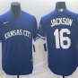 Men's Kansas City Royals Bo Jackson Navy Cool Base Stitched Jersey