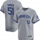 Any Size Kansas City Royals Brady Singer Gray 2024 Away Baseball Jersey
