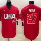 Any size USA Baseball Mike Trout 2023 Red World Baseball Classic Stitched Jersey