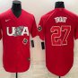 Any size USA Baseball Mike Trout 2023 Red World Baseball Classic Stitched Jersey