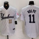 Men's New York Yankees Anthony Volpe White Pinstripe Fashion Cool Base Jersey