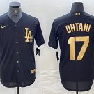 Men's Los Angeles Dodgers Shohei Ohtani Black Gold Cool Base Stitched Jersey