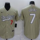 Mens Los Angeles Dodgers Julio Urias Brown Pinstripe Fashion Jersey