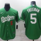 Men's Dodgers Freddie Freeman St Patrick's Day 2021 Mexican Jersey Green