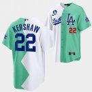 Men's Clayton Kershaw Los Angeles Dodgers White Green All-Star Split Jersey Stitched