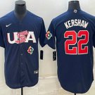 Men's USA Baseball Clayton Kershaw 2023 Nave World Baseball Classic Jersey