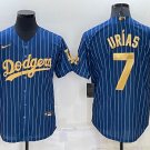 Men's Dodgers Julio Urias Throwback Jersey Blue Strip