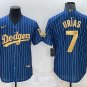 Men's Dodgers Julio Urias Throwback Jersey Blue Strip