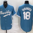 Men's Brooklyn Dodgers Yoshinobu Yamamoto Light Blue Cooperstown Jersey