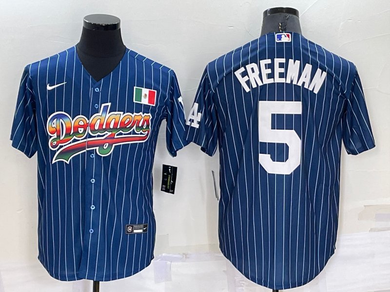 Men's Dodgers Freddie Freeman Mexico Blue Cool Baseball Jersey