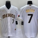 Men's Mexico Baseball Julio Urias 2023 White Gold World Classic Jersey