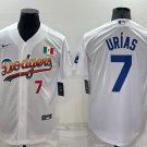 Men's Dodgers Julio Urias Rainbow White Mexico Cool Base Jersey