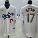 Men's Los Angeles Dodgers Shohei Ohtani Number White Green Cool Base Jersey