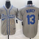 Men's 2023 Dodgers Max Muncy grey Cool Baseball Jersey