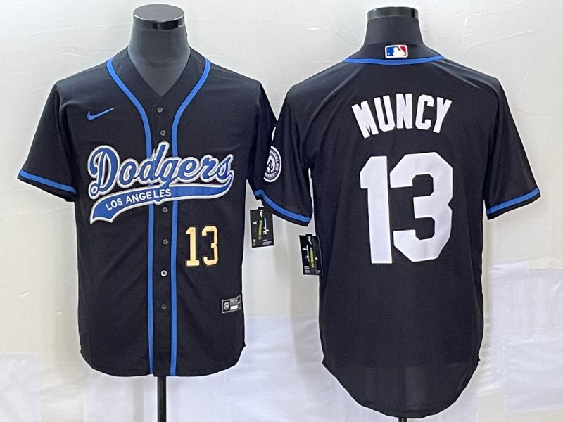 Men's 2023 Dodgers Max Muncy Black Cool Baseball Jersey