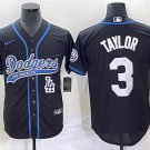 Men's 2023 Dodgers Chris Taylor Black Cool Baseball Jersey