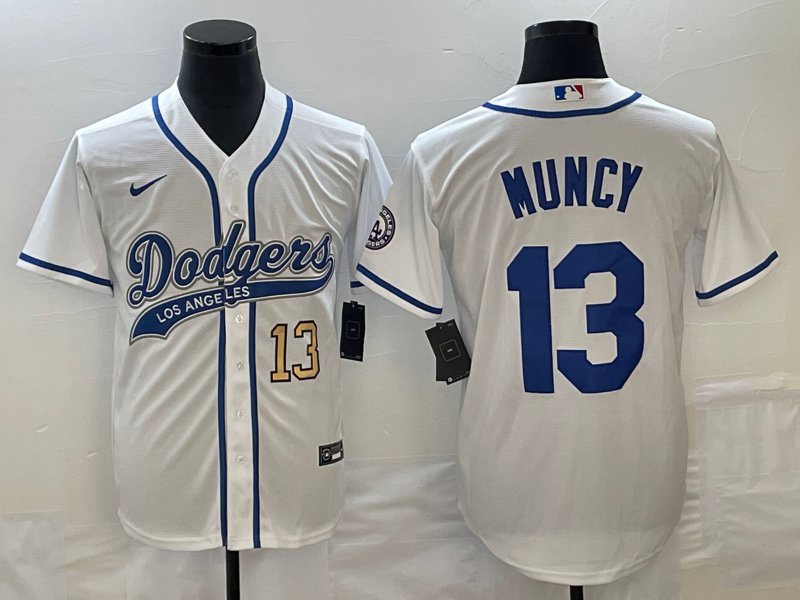 Men's 2023 Dodgers Max Muncy White Cool Baseball Jersey