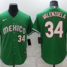 Men's Mexico Dodgers Fernando Valenzuela Cool Base Jersey Green