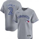 Men's Toronto Blue Jays Justin Turner Gray Cool Base Stitched Jersey