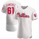 Men's Philadelphia Phillies Cristopher Sanchez White Flex Base Stitched Jersey