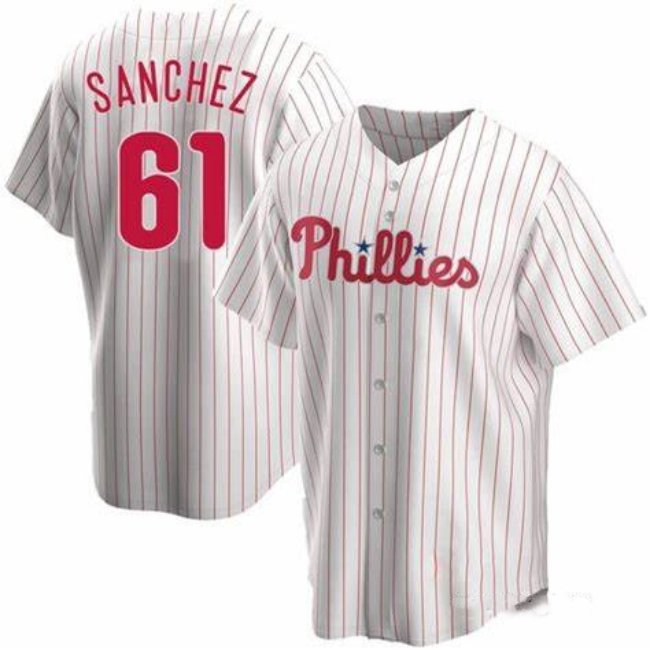 Any size Philadelphia Phillies Cristopher Sanchez White Cool Baseball Jersey