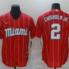 Mens Marlins Jazz Chisholm Jr. city cool base jersey red