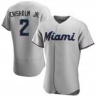 Mens Miami Marlins Jazz Chisholm Jr. Gray Alternate Flex Base Jersey