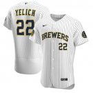Mens Brewers Christian Yelich flex base jersey white