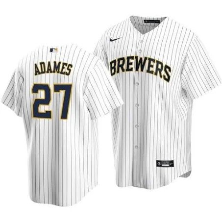 Any size Brewers willy adames cool base jersey white