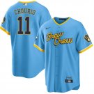 Men's Milwaukee Brewers Jackson Chourio Powder Blue City Connect Cool Base Stitched Jersey