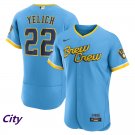 Men's Brewers Christian Yelich Flex City Connect Jersey Powder Blue