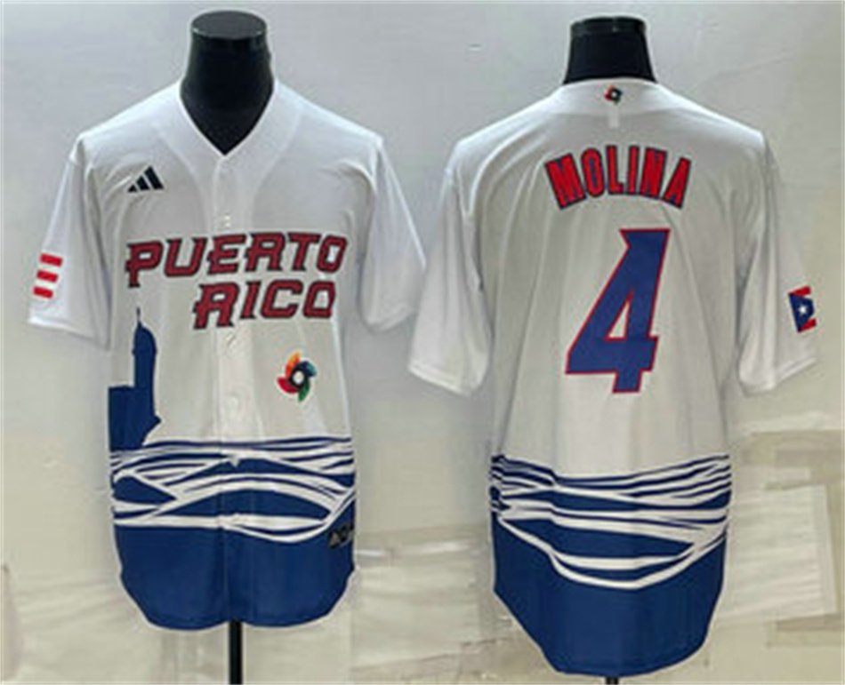Any Size Puerto Rico Baseball Carlos Correa 2023 White World Baseball Classic Jersey