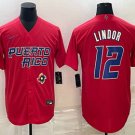 Men's Puerto Rico Baseball Francisco Lindor 2023 Red World Classic Jersey