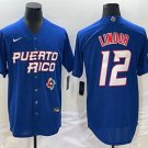 Men's Puerto Rico Baseball Francisco Lindor 2023 Royal World Classic Jersey