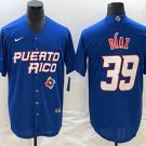Men's Puerto Rico Baseball Edwin Diaz 2023 Royal World Classic Jersey