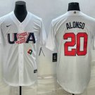 Men's USA Baseball Pete Alonso 2023 White World Baseball Classic Jersey